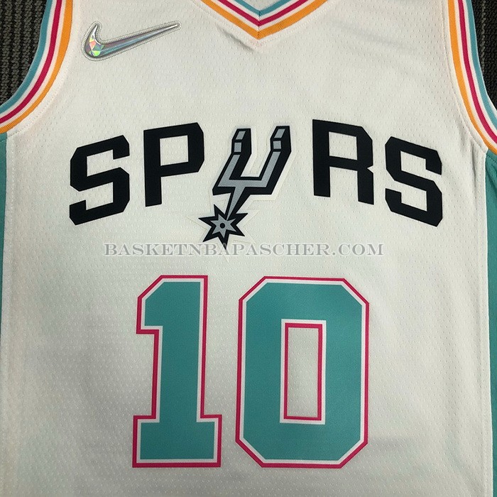 Maillot San Antonio Spurs Demar Derozan NO 10 Ville 2021-22 Blanc